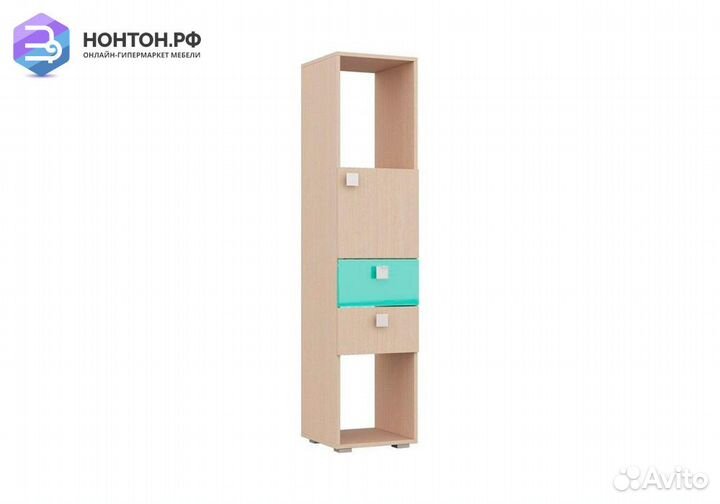 Стеллаж Юниор-1 бирюза / дуб беленый