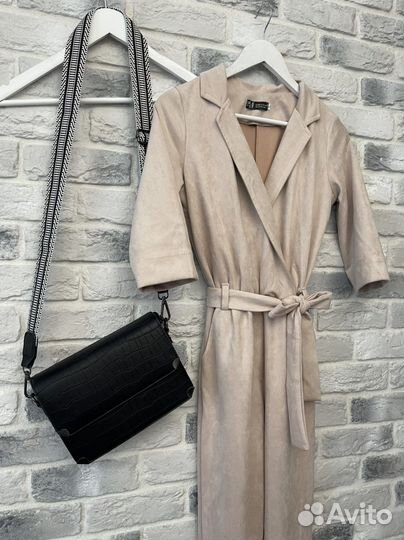 Замшевый комбинезон 42 размер (хs-s)