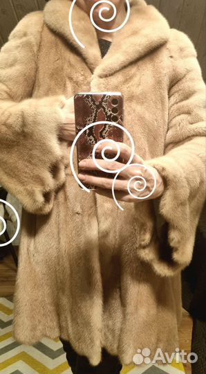 Нежно-розовая норковая шубка сшита на заказ