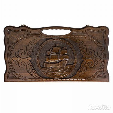 Нарды резные Корабль с ручкой 60 Haleyan