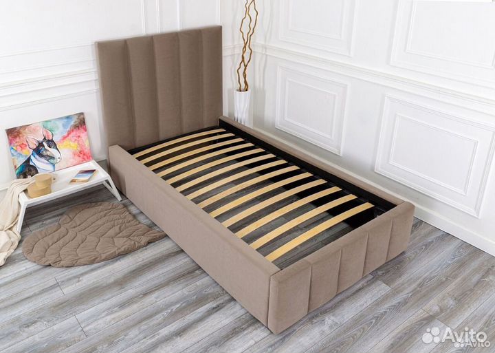 Кровать 90х200 кофе Богема