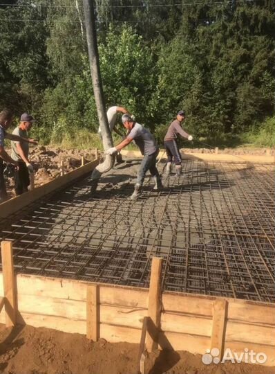 Заливка фундамента, бетонные работы