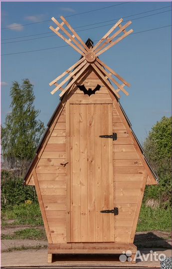 Дачный туалет деревянный DRE449