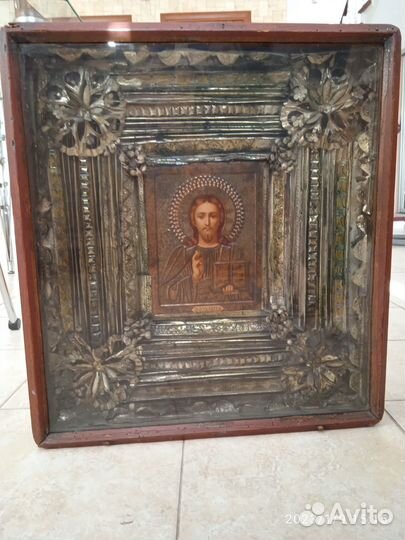 Икона старинная Исус Христос.начало прошлого века
