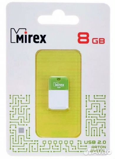Флешка Mirex Arton Green 8 Гб usb 2.0 Flash Drive