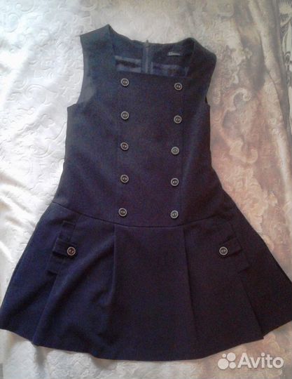 Синяя школьная форма для девочки (набор) 128-142