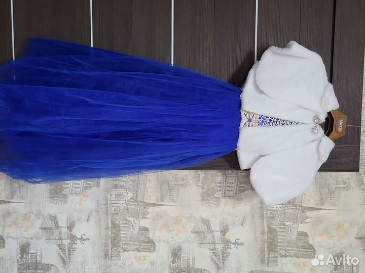 Вечернее платье синее для девочек с болеро