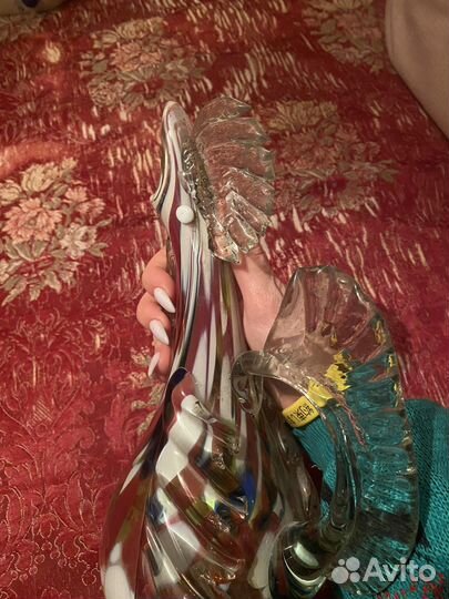 Кувшин СССР из цветного стекла петух