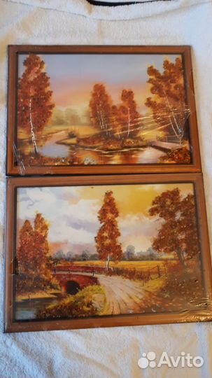 Картина с янтарем