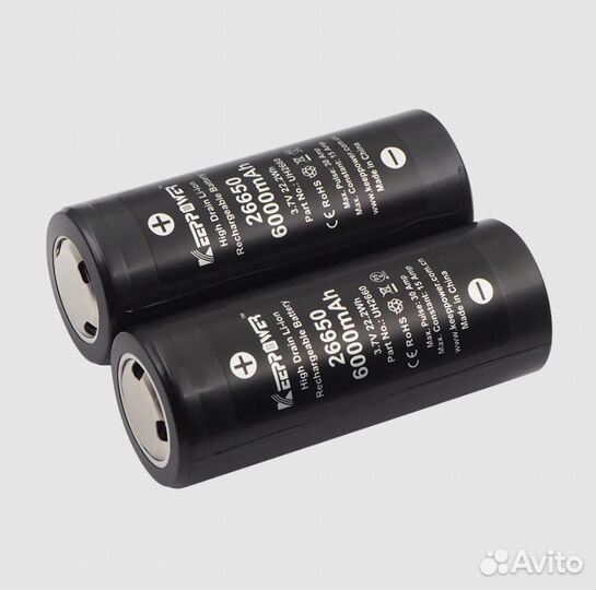 Аккумулятор Keeppower IMR 26650 3.7V 6000mAh 15A