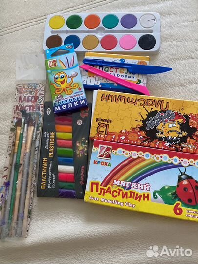 Попстилин краски мелки цветная бумага б/у беспл