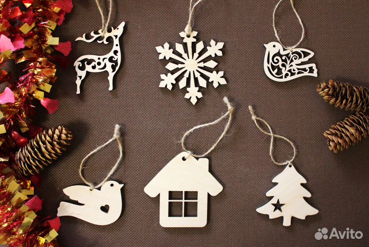 Елочная игрушка из дерева, подарок, Новый год