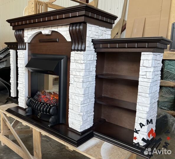 Электрокамин Дублин с полками