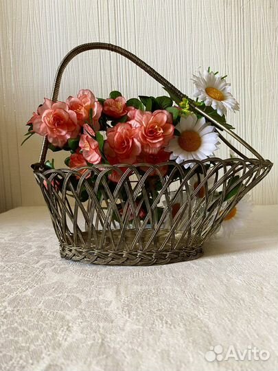 Антикварная корзина для сервировки, Франция