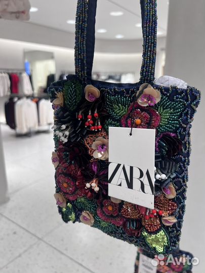 Сумка zara с вышивкой