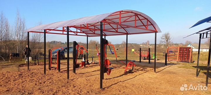 Навес в комплекте 6 тренажеров для одного на выбор