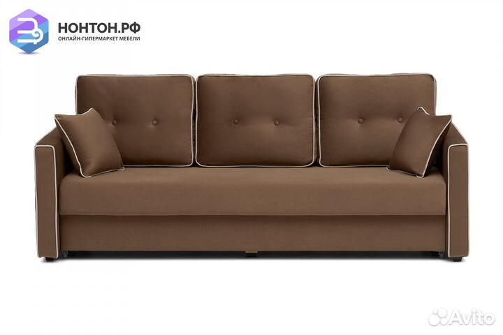 Диван еврокнижка Леон 3-х местный коричневый