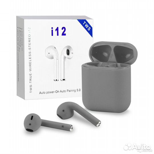 Сенсорные наушники AirPods I12-TWS 5.0 / Серые