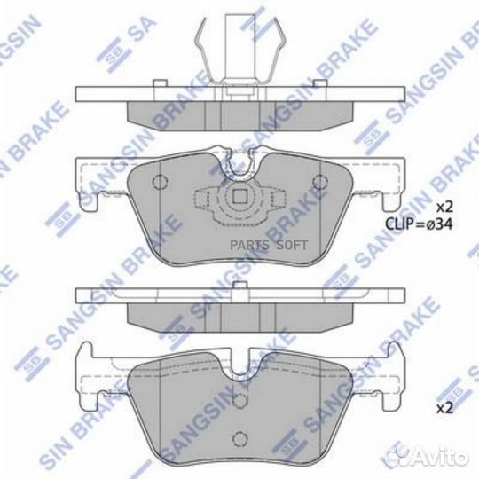 Sangsin brake SP1953 Колодки тормозные дисковые за