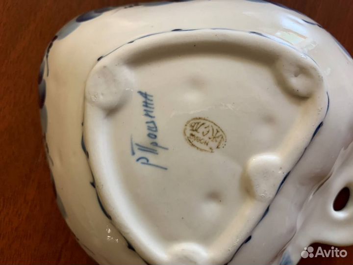 Салатник тарелка Гжель. Ручная работа