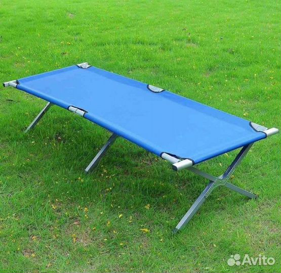 Раскладушка туристическая с металлическим каркасом