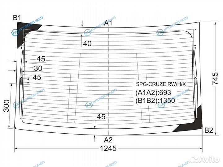 SPG-cruze rwhx Стекло заднее с обогревом chevrolet
