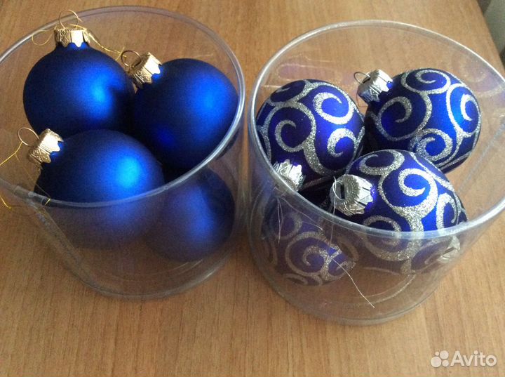 Елочные стеклянные шары ручной работы, новые