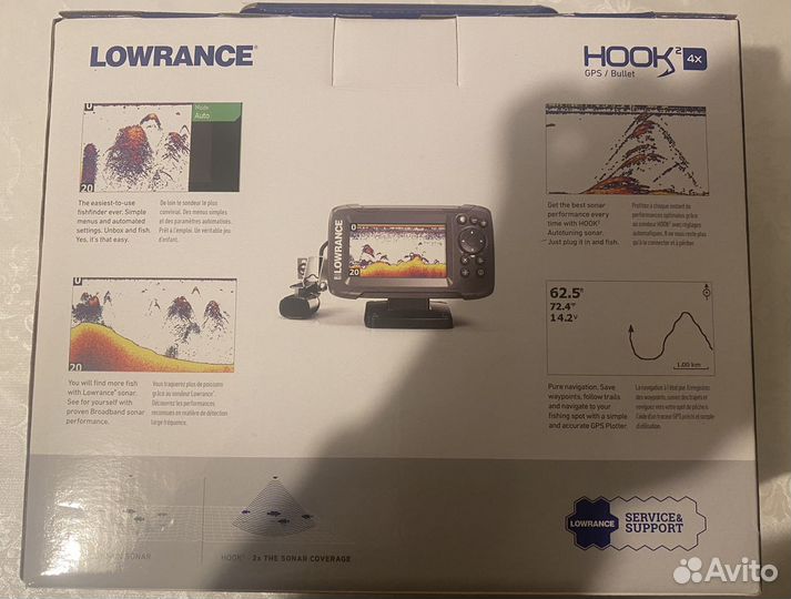 Эхолот lowrance hook 2 4x gps bullet новый