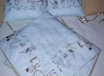 Комплект в детскую кроватку бортики одеялопростынь