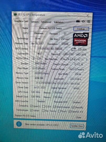 MSI RX 570 4gb Gaming