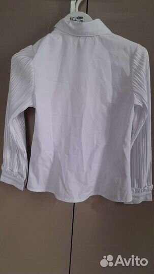 Блузка белая для девочек 128