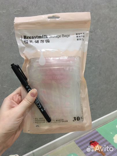 Пакеты для заморозки грудного молока и маркер
