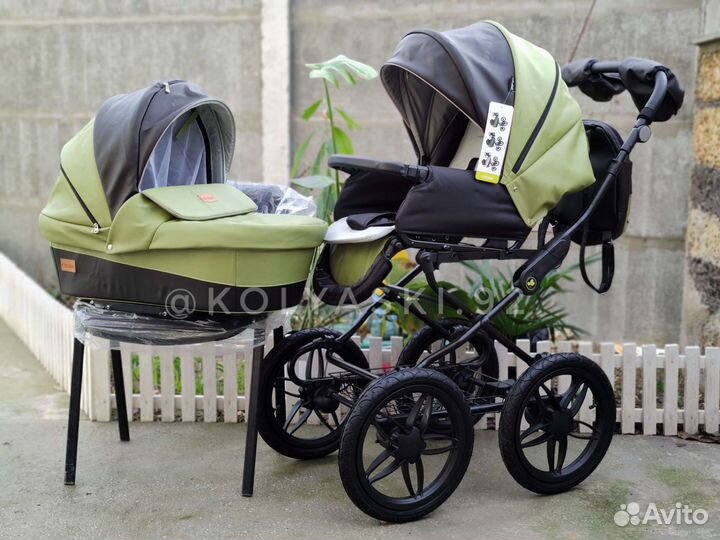 Коляска из эко кожи 2 в 1