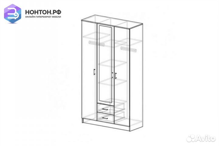 Шкаф Трио дуб вотан / белый