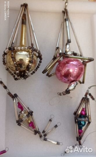 Елочные игрушки монтажные, стеклярус