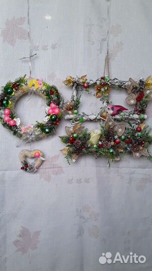Рождественские композиции и венки. Ручная работа