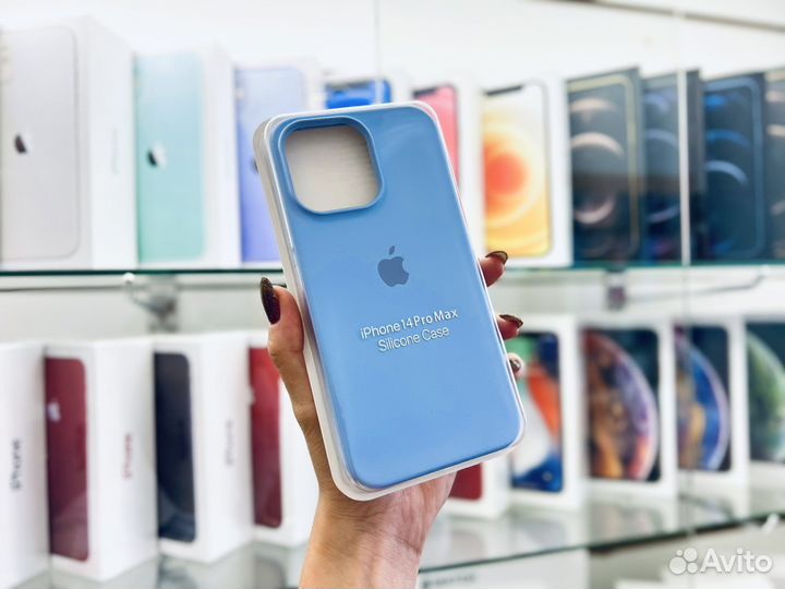 Чехол на iPhone 14 Pro Max, голубой