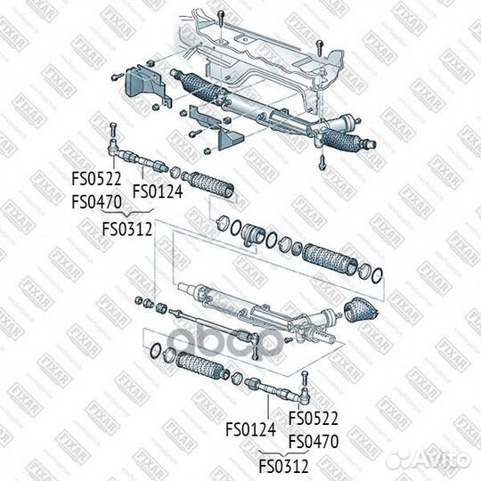 Наконечник рулевой тяги левый/правый FS0522 fixar