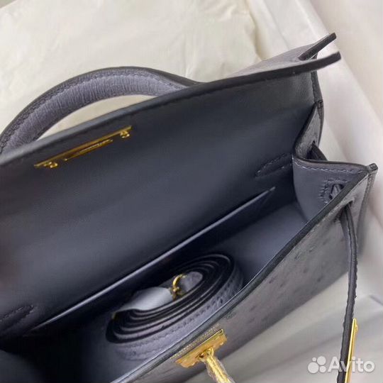 Сумка hermes kelly mini Agate Ostrich