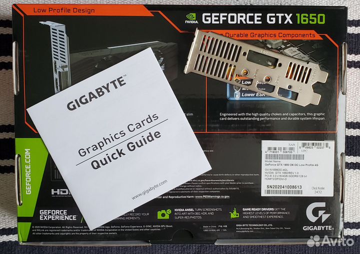 Видеокарта gtx 1650 D6 OC Low Profile 4G