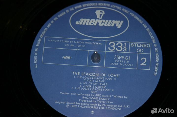 ABC The Lexicon Of Love Label: Mercury 25PP