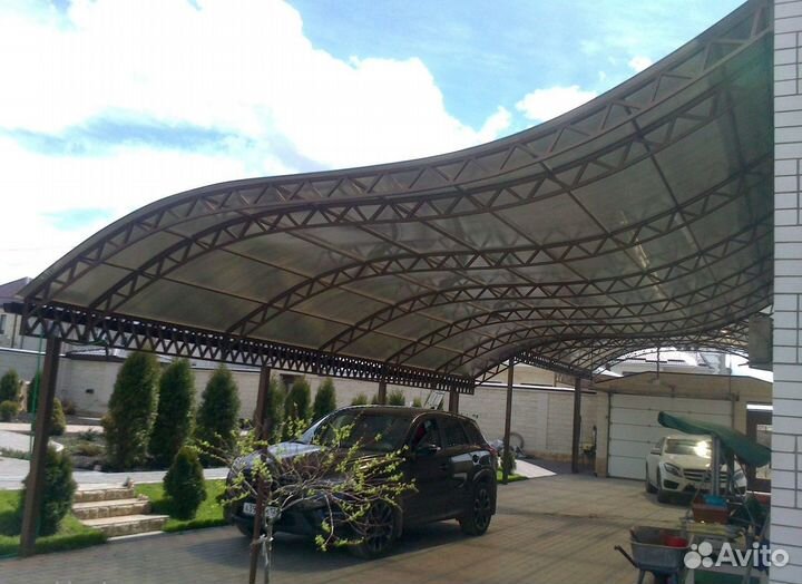 Навес из поликарбоната для авто
