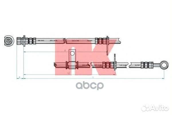852655 Шланг тормозной honda accord 92-98 пер.п