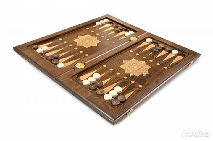 Нарды и шашки резные Вязаный узор 61 х 60 см бук Армения 62821