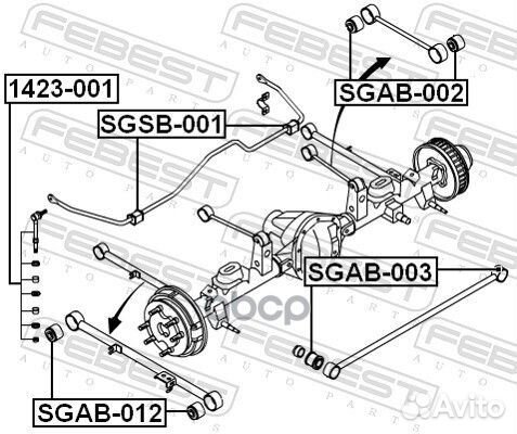 Сайлентблок тяги ssangyong kyron 05/actyon 01