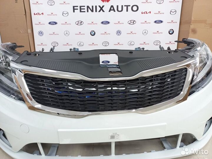 Бампер передний на Kia Rio 3 Белый Рестайлинг