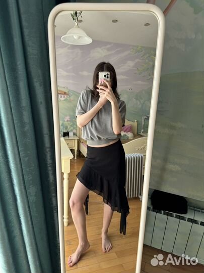 Юбка черная с оборками