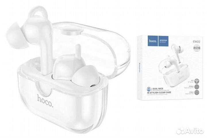 Наушники вакуумные беспроводные hoco EW22 белый