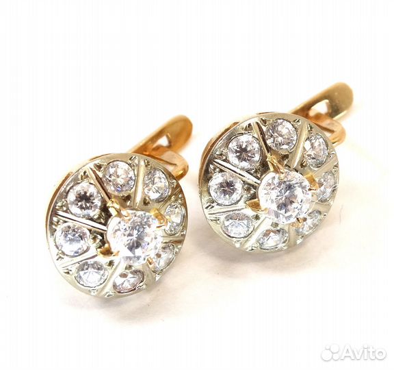 Советские золотые серьги Малинки