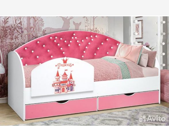 Детская кровать от 3 лет с бортиками. В наличии